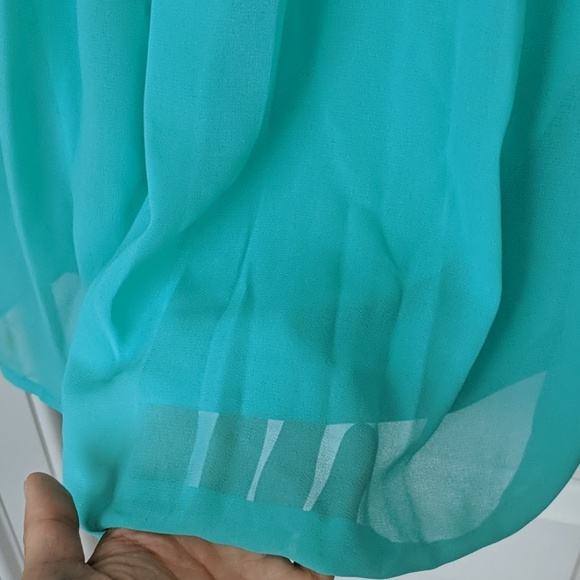 Beautiful sleeveless teal dress with sequin front - Picture 4 of 4